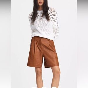 Rag and Bone Ivy Leather Shorts - Relaxed Fit